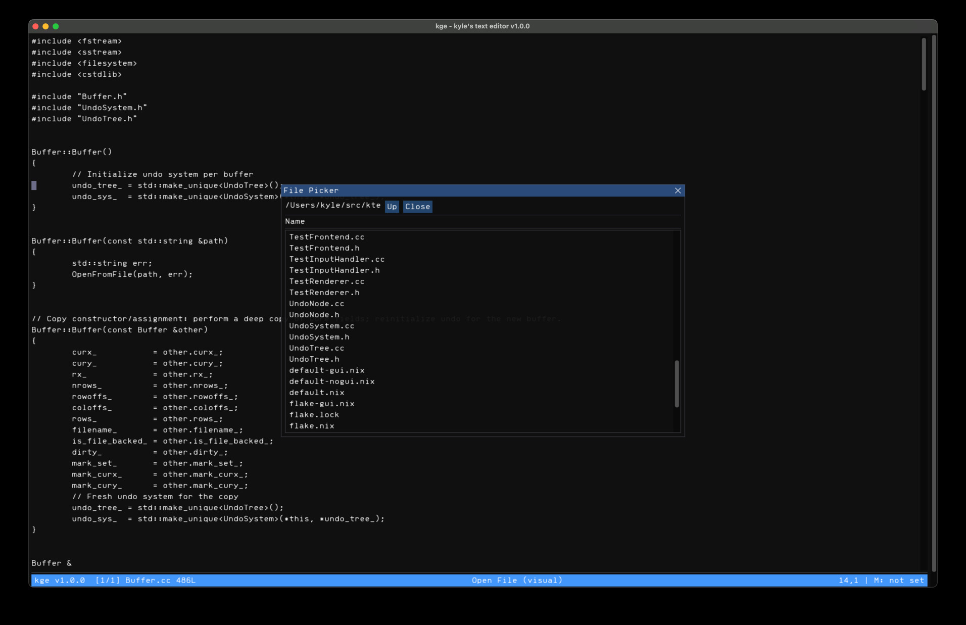 Editor screenshot
